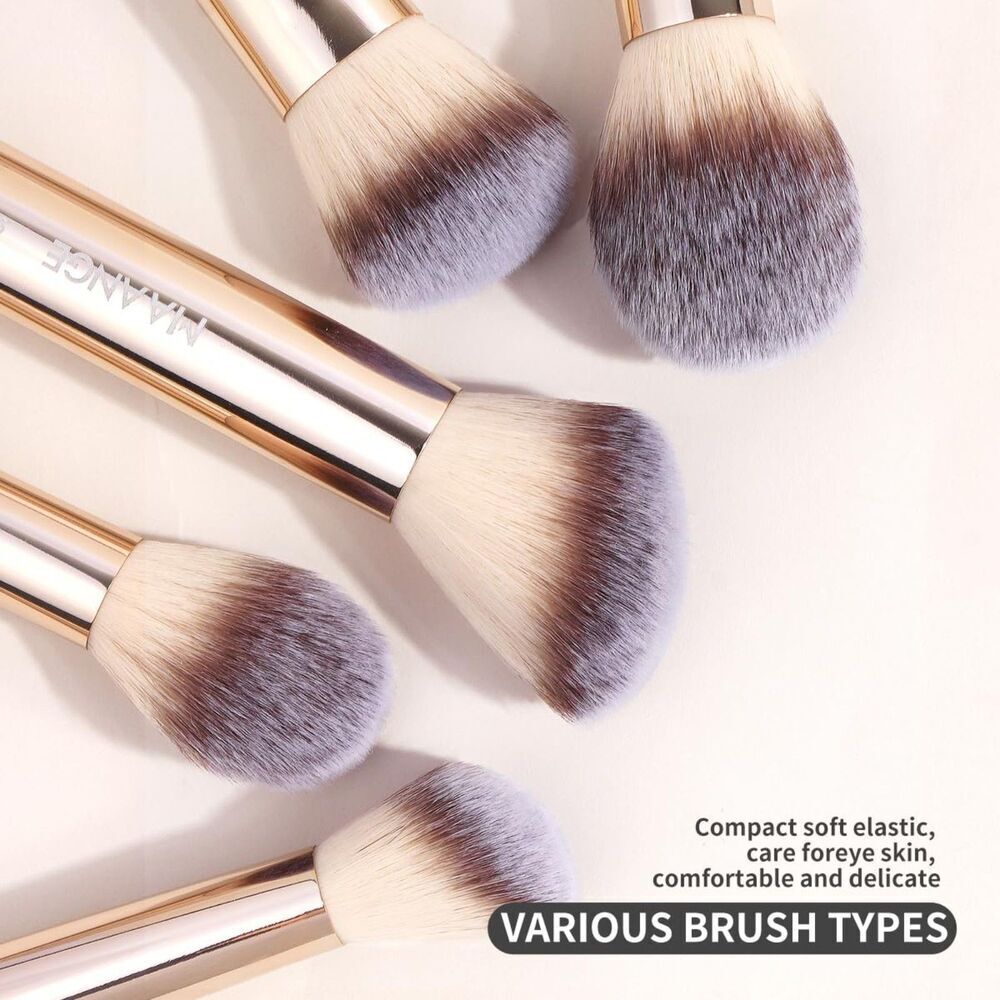 Maange 7 Pieces Gold Double Sided Kabuki Cosmetics Makeup Brushes - Picture 2 of 5